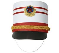renvena Accessoires Costume Groupe Percussion Dorchestre Chapeau Fanfare Avec Chaîne Batteur Percussion Pompons Et Épaulières Argent et type A Taille unique