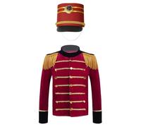 renvena Blazer De Dompteur De Cirque Pour Enfant Jungen Costume Maître Piste Cirque Manteau Chef D Orchestre Avec Chapeau Costume Cosplay D Halloween Carnaval Rouge B 3-4 ans