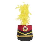renvena Chapeau Fanfare Chapeau Haut Forme Soldat Jouet Avec Accents Dorés Accessoire Costume Maître Cérémonie Cirque Type E Taille unique