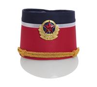 renvena Chapeau Fanfare Chapeau Haut Forme Soldat Jouet Avec Accents Dorés Accessoire Costume Maître Cérémonie Cirque Type H Taille unique