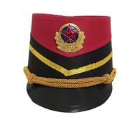 renvena Chapeau Fanfare Chapeau Haut Forme Soldat Jouet Avec Accents Dorés Accessoire Costume Maître Cérémonie Cirque Type P Taille unique