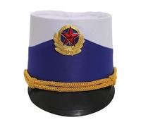renvena Chapeau Fanfare Chapeau Haut Forme Soldat Jouet Avec Accents Dorés Accessoire Costume Maître Cérémonie Cirque Type K Taille unique