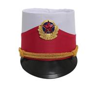 renvena Chapeau Fanfare Chapeau Haut Forme Soldat Jouet Avec Accents Dorés Accessoire Costume Maître Cérémonie Cirque Type J Taille unique