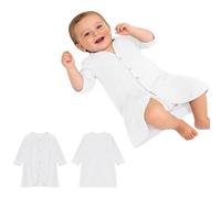 renvena Chemise Nuit Dété Peignoir Robe Malade Manches Courtes En Taille Unique Pour Garçons Prématurés Ivoire 3-6 mois