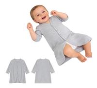 renvena Chemise Nuit Dété Peignoir Robe Malade Manches Courtes En Taille Unique Pour Garçons Prématurés Gris 3-6 mois