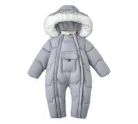 renvena Combinaison De Neige Doublée De Laine De Mouton Pour Baby Mädchen Et Baby Jungen Manteau Chaud À Capuche Veste Gonflée Combinaison À Manches Longues Pour Gris 2-3 ans