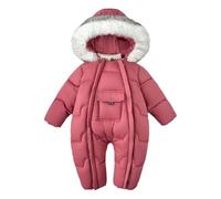 renvena Combinaison De Neige Doublée De Laine De Mouton Pour Baby Mädchen Et Baby Jungen Manteau Chaud À Capuche Veste Gonflée Combinaison À Manches Longues Pour Rouge pastèque 2-3 ans