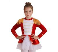 renvena Costume De Dompteuse De Cirque Pour Mädchen Costume Présentateur Cirque Tutu Ballet À Franges Pour Halloween Mascarade Fête Jeu Rôle Rouge 9-10 ans