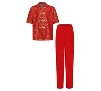 renvena Costume De Spectacle Pour Garçons Costume Chinois Tang Avec Dragon Brodé Uniforme De Kung Fu Traditionnel Hanfu Danse Et Chorale Masculine Rouge C 5-6 ans