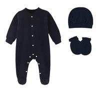 renvena Girls bébé fille bébé garçon fille Baby Coming Home Outfit Baby Bodysuits With Cap And Mittens Bleu marine 0-3 mois