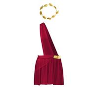 renvena Homme Toge Grecque Antique Romaine Avec Coiffe Costume De César Augustus Costume Médiéval Renaissance De Spectacle Théâtral Fête D Halloween Bourgogne 3XL