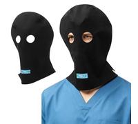 renvena Masque Détention Prisonnier Capuchon Criminel Casque Tête Ronde Tridimensionnel Pour La Chambre Secrète Pour Le Cosplay Dhalloween Trous pour les yeux noirs Grande taille Taille unique
