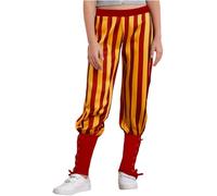 renvena Pantalons De Pirate Médiévaux Pour Garçons Avec Cravate Cheville Victorienne Et Costume Viking Pour Halloween Déguisement Renaissance Et Navigateur Rouge Jaune 15-16 ans