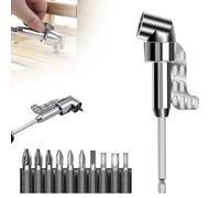 Renvoi d'Angle Visseuse Kit, 2024 Nouveau Embout Visseuse Axe hexagonal de 1/4 pouce Pour garages, modèle Tête de tournevis incurvée multifonction, travailleurs de la constructionf (version longue)