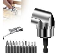 Renvoi d'Angle Visseuse Kit, 2024 Nouveau Embout Visseuse Axe hexagonal de 1/4 pouce Pour garages, modèle Tête de tournevis incurvée multifonction, travailleurs de la constructionf (version courte)