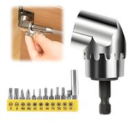 Renvoi d'Angle Visseuse Kit, 2025 Nouveau modèle Tête de tournevis incurvée multifonction, Embout Visseuse Axe hexagonal de 1/4 pouce Pour garages, travailleurs de la constructionf (Courte)