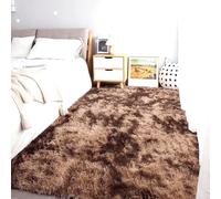 RENWEIWEI Grand Tapis Salon 210 x 300 cm Uni Brillant Douillet Tapis Moelleux Salon Facile à Nettoyer pour Chambre à Coucher, Couloir, Marron