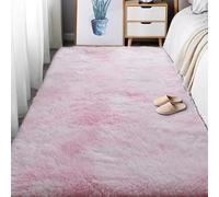 RENXTAO Grand Tapis de Salon 170 x 300 cm à Poils Longs, Lavable, Antidérapant, Moderne, Moelleux Tapis Salon Moderne Ne Perd Pas Ses Poils pour Chambre à Coucher, Crèche, Rose Clair