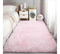 RENXTAO Grand Tapis Salon 190 x 250 cm Uni Brillant Douillet Tapis Moelleux Salon Facile à Nettoyer pour Chambre à Coucher, Couloir, Rose Clair