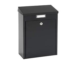 Renz 150190DE, MEFA Boîte aux lettres avec inscription Lied 150 (couleur noire, boîte aux lettres avec cadenas, dimensions : 340 x 265 x 135 mm)