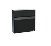 RENZ Erwin 610102 Boîte aux Lettres Design avec Serrure de sécurité, Couleur Noir Profond RAL 9005M 117 x 375 x 375 mm