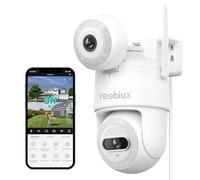 Reobiux 2.5K Camera Surveillance WiFi Exterieure 360° PTZ,6MP IP Caméra Extérieur avec Double Objectif,Vision Nocturne Couleur,Détection Humaine Intelligent,Audio Bidirectionnel Compatible Alexa,IP66