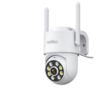 Reobiux Camera Exterieur,1080P Interieur,Camera Surveillance WiFi,Caméra De Surveillance Extérieur 2.4G WiFi,PTZ,Filaire,Vision Nocturne Couleur,Audio Bidirectionnel,Détection Humaine,Alarme,3m Câble