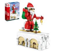 Reobrix 66001 Lot de 1038 blocs de construction du Père Noël avec kit de construction de modèle d'arbre de Noël, jouet de Noël pour enfants et adultes