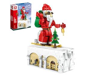 Reobrix 66001 Lot de 1038 blocs de construction du Père Noël avec kit de construction de modèle d'arbre de Noël, jouet de Noël pour enfants et adultes