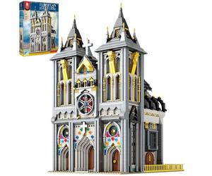 Reobrix Ensemble de blocs de construction médiéval avec lumière, kit de modèle architectural européen 66027, décoration maison, cadeau adultes adolescents 14+