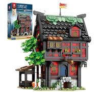 Reobrix Ensemble de Construction d'auberge médiévale 66017, Kits de maquettes architecturales de tavernes médiévales européennes à Collectionner, Cadeaux créatifs de Construction pour Adultes de 14+