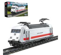 Reobrix Ensemble de Construction de Train avec Rails, modèle réduit en Briques de Locomotive électrique Allemande BR101 pour garçons Adultes de 14+,66802 Décoration Classique de véhicule ferroviaire