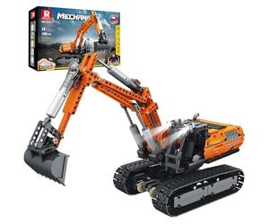 Reobrix Ensemble de construction d'excavatrice télécommandée avec application - Modèle d'excavatrice avec moteur - Jouets de construction de camion pour garçons 22003 - Blocs de construction de