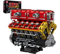 Reobrix Ensembles de Blocs de Construction pour Moteur V12 33017 Kit de modèle réduit de Moteur de Voiture de Sport Kit de modèle réduit de Moteur électrique Technic Jouets pour Adultes (4719 pièces)