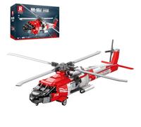 Reobrix HH-60J Kit de construction d'hélicoptère de sauvetage, hélicoptère militaire, jouet d'avion, blocs de construction d'avion, modèle d'avion, objet de collection, décoration de la maison