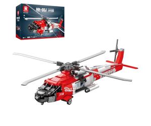 Reobrix HH-60J Kit de construction d'hélicoptère de sauvetage, hélicoptère militaire, jouet d'avion, blocs de construction d'avion, modèle d'avion, objet de collection, décoration de la maison