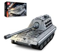 Reobrix Kit de construction de chars WW2 E-100 - Modèle de char lourd | 1:26 WW2 Modèle de char Jagdpanzer E-100 Heavy Tank Destroyer Model World of Tanks Produits autorisés Ensembles de