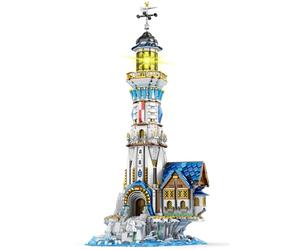 Reobrix Kit de construction de phare médiéval avec lumières, modèle d'architecture de collection pour décoration d'intérieur, cadeau créatif pour adultes, garçons et filles (2966 pièces)
