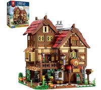 Reobrix Kit de construction de taverne médiévale, Bistro européen du XXe siècle 66018, Modèle d'architecture de collection avec cave à vin et armurerie très détaillées, Cadeau de construction créatif