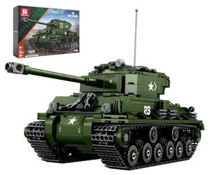 Reobrix M4A3E8 Sherman Ensemble Chars de Construction, Ensemble de Blocs de Construction de Chars armés de la Seconde Guerre Mondiale 77030, Produits autorisés World of Tanks, Cadeau pour Adultes