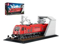 Reobrix MOC Ensemble de train urbain avec base et kit de construction Taureau 66020, train électrique rétro pour adultes et enfants