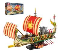 Reobrix Navire de Guerre Grec Classique 66102, Bateau Pirate Set de Construction, Maquette Bateau en Briques pour pour Garçons 14 + Adultes, Modèle Militaire, Décoration Maison Bureau (2896 Pièces)
