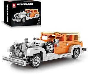Reobrix Rolls-Royce Lot de 810 blocs de construction fantômes à l'échelle 1:24 pour présentation et collection, jouet de construction de voiture vintage pour adolescents et adultes, 304 pièces