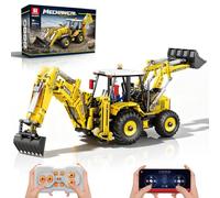 Reobrix Set de Construction Chargeuse Pelleteuse, 22018 Kit de Blocs de Construction 2 en 1 Excavatrice et Bulldozer télécommandé, Modèle de véhicule de Chantier de 2231 pièces Jouet de Construction