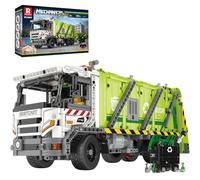 Reobrix Technic 22022 - Grand kit de jouets camion poubelle compressé RC - Cadeau d'anniversaire créatif
