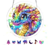 Reofrey Attrape-Soleil Puzzle en Acrylique Dinosaure, Suncatcher Puzzles Classiques, Suspendre Fenêtre Ornement, Décoration Maison Salon Chambre Jardin Balcon, 18 cm