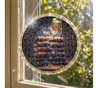 Reofrey Attrape-Soleil Puzzle en Acrylique, Paysage de Livres Suncatcher Puzzles Classiques, Suspendre Fenêtre Ornement, Décoration Maison Salon Chambre Jardin Balcon, 18 cm