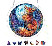 Reofrey Attrape-Soleil Puzzle en Acrylique, Suncatcher Puzzles Classiques, Suspendre Fenêtre Ornement, Décoration Maison Salon Chambre Jardin Balcon, 18x18cm A90