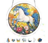 Reofrey Attrape-Soleil Puzzle en Acrylique, Suncatcher Puzzles Classiques, Suspendre Fenêtre Ornement, Décoration Maison Salon Chambre Jardin Balcon, 18x18cm A363