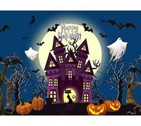 Reofrey Diamond Painting 5D Diamant Peinture Citrouille d'halloween Maison Hantée DIY Cristal Strass Peinture Plein Forage Broderie Artisanat Point De Croix Chambre Salon Décoration Murale 40x50cm